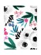 Leaves Themed Metallic Plate White/Black/Grey 20x15cm