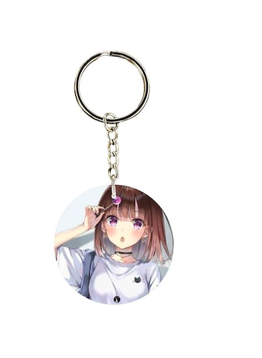 Double Sided Girl Printed Keychain