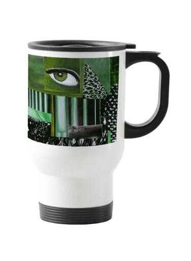 Abstract Art Printed Travel Mug Multicolour 13centimeter