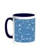 Arabic Coloured Letters Printed Coffee Mug Blue/White 11ounce