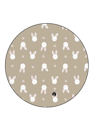 Rabbits Printed Fridge Magnet Round Multicolour