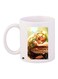 Cartoon Printed Coffee Mug White/Brown/Green 11ounce