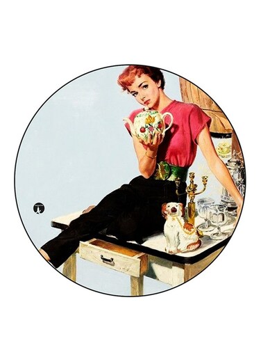 Vintage Art Printed Fridge Magnet Multicolour