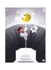 Cartoon Printed Metallic Plate Grey/White/Yellow 20x15cm