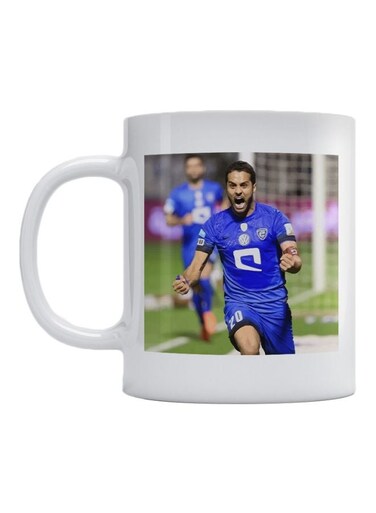 Yaser Al-Qahtani Printed Ceramic Coffee Mug White/Blue/Green 350ml