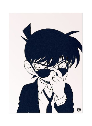 Metal Plate Of The Anime Detective Conan Poster Pink/Black