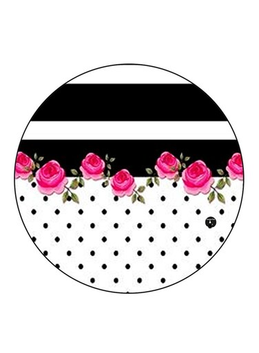 Flowers Printed Fridge Magnet Round Multicolour