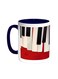 Piano Printed Coffee Mug Blue/White 11ounce