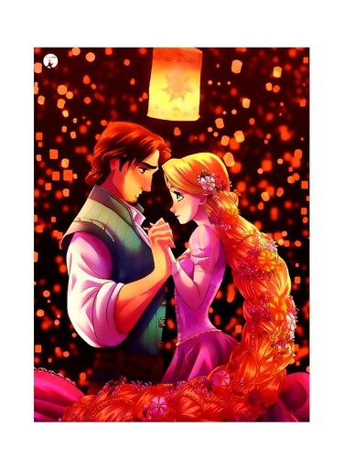 Tangled Themed Decorative Metallic Plate Red/Yellow/Green 20x15cm