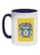 Lion Wearing Glasses Printed Coffee Mug White/Blue/Grey 11ounce
