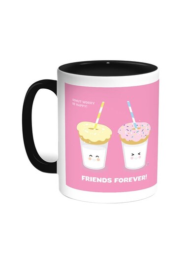 Friends Forever Printed Coffee Mug Black/White 11ounce