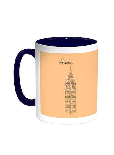 Landmarks - Big Ben Clock Printed Coffee Mug Blue/White 11ounce