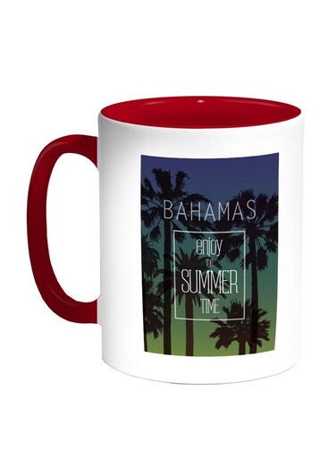 Enjoy The Summer Time Printed Coffee Mug Red/White/Blue 11ounce