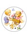 Boy And A Girl Printed Fridge Magnet Round Multicolour