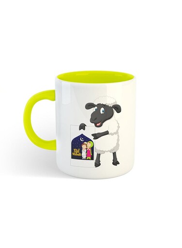 Eid Al-Adha Sheep Printed Mug White/Yellow