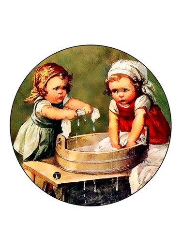 Vintage Art Printed Fridge Magnet Multicolour
