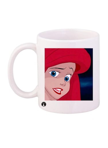 Little Mermaid Printed Mug White/Red/Beige Standard Size