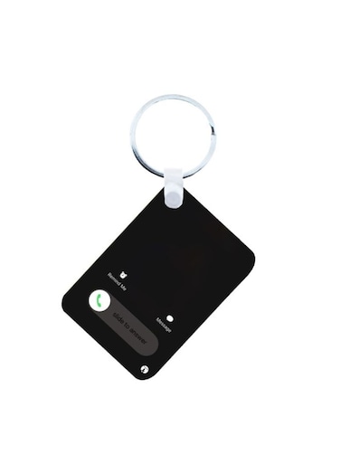 English Phrases Printed Keychain Black/White
