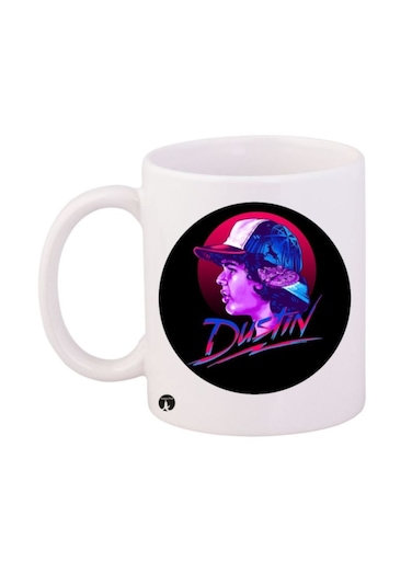 Stranger Things Printed Mug White/Black/Blue 12ounce