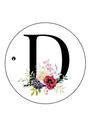 The Letter D Printed Fridge Magnet Round Multicolour