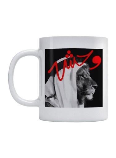 Monster Printed Mug White/Black/Red