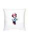 Minnie Mouse Printed Decorative Cushion White/Pink/Blue 16x16inch
