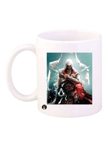 Assassin's Creed Video Game Printed Coffee Mug White/Blue/Red