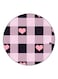 Hearts Themed Fridge Magnet Pink/Black 5.5cm