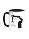 Industrial Robot Printed Coffee Mug Black White 11 ounce