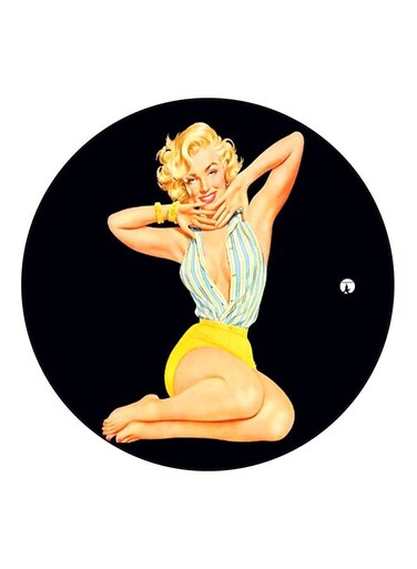 Marilyn Monroe Printed Fridge Magnet Black/Beige/Yellow 5.5cm