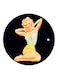 Marilyn Monroe Printed Fridge Magnet Black/Beige/Yellow 5.5cm