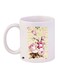 Rose Printed Coffee Mug White/Pink/Beige 11ounce