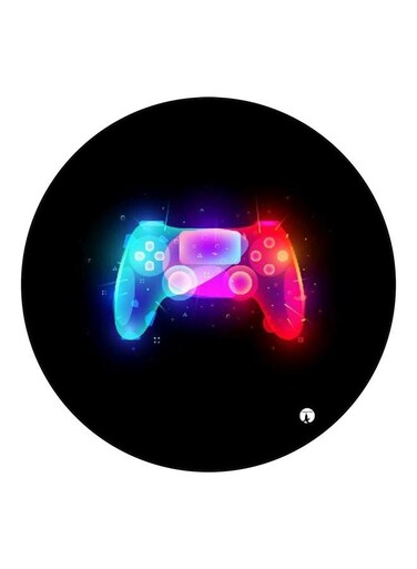 Printed Wooden Fridge Magnet Black/Pink/Blue 5.5cm