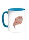 Bird Feather Printed Coffee Mug Blue/White/Brown 11ounce