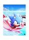 Sonic Metal Plate Poster Blue/White/Pink 15x20cm