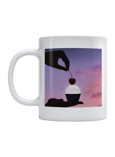 Cupcake Printed Mug White/Blue/Black