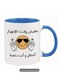Ceramic Mug with Humorous Arabic "No Time for Sadness" Design coffee mug in Blue colour