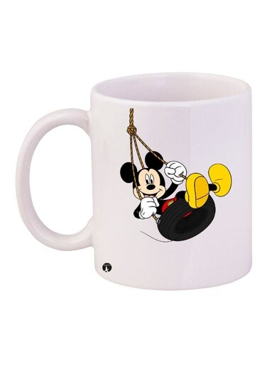 Mickey Mouse Printed Coffee Mug White/Black/Yellow