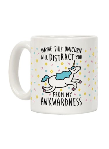 Maybe This Unicorn Will Distract You Printed Coffee Mug White