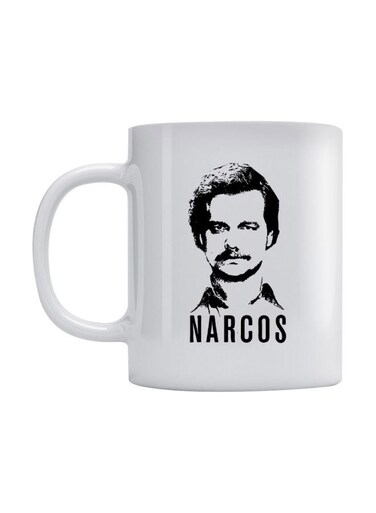 Narcos Printed Ceramic Mug White/Black 350ml