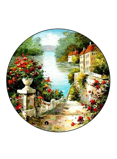 Lake Printed Fridge Magnet Round Multicolour