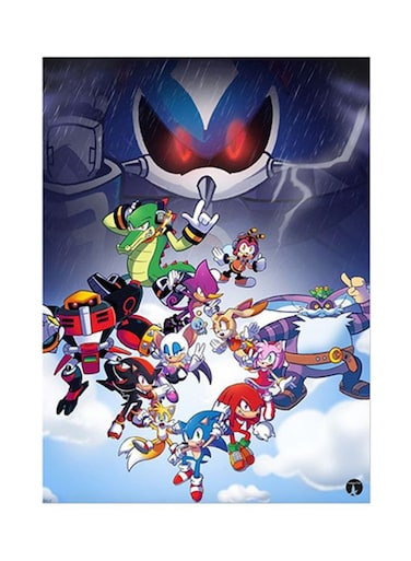 Video Game Sonic Metal Plate Poster Multicolour 15x20centimeter