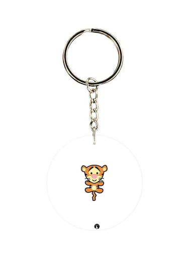 Tiger Printed Double Sided Keychain