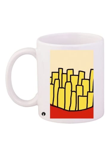 French Fries Printed Coffee Mug White/Yellow/Red 11ounce