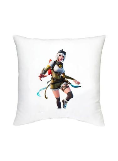 Fortnite Printed Decorative Cushion White/Green/Beige 16x16inch