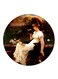 Woman Printed Fridge Magnet Round Multicolour