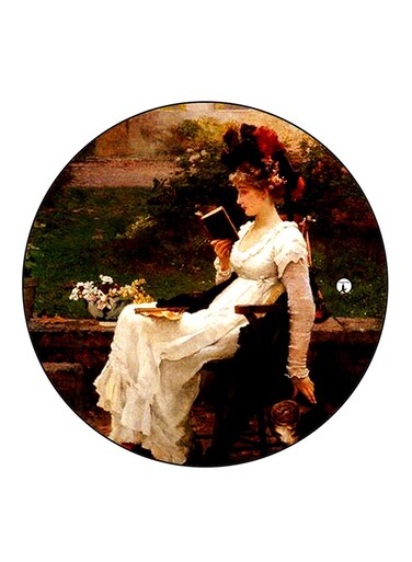 Woman Printed Fridge Magnet Round Multicolour