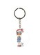 Cartoon Girl With Cat Printed Dual Sided Keychain