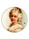 Vintage Art Printed Fridge Magnet Round Multicolour