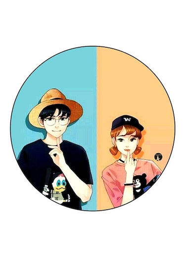 Boy And Girl Printed Fridge Magnet Multicolour